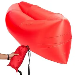Диван надувний з подушкою лежак крісло 150х70см подушка 70х30см UKC AIR Sofa 4 червоний - мініатюра 5