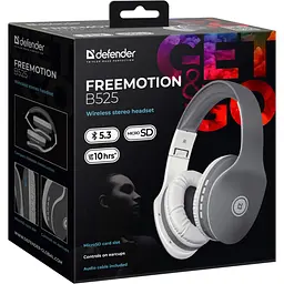 Гарнітура Defender FreeMotion B525 Bluetooth + 3.5 мм White-Gray (63527)