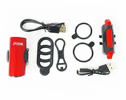 Комплект фар Prox Pictor Cree Set 350+10 Lm USB 200 mAh червоний (G0000210) - мініатюра 2