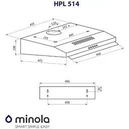 Витяжка Minola HPL 514 WH (пласка) - мініатюра 10