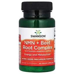 Натуральна добавка NMN + Beet Root Complex, 30 вегакапсул Swanson vit0004315