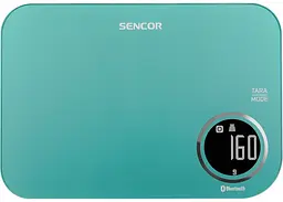 Ваги кухонні 5кг підключення до смартфону AAAx2 пластик зелений Sencor kuh0015506
