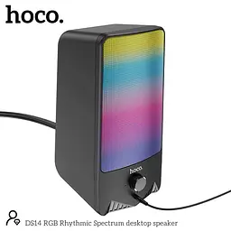 Колонки комп'ютерні Hoco DS14 10W підсвічування RGB Rhythmic Spectrum desktop speaker - мініатюра 6