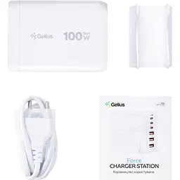 Мережевий зарядний пристрій Gelius Force GaN 100W GP-HC063 3USB-A + 3Type-C - мініатюра 7