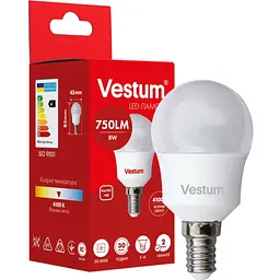 Світлодіодна лампа Vestum G45 8W 4100K 220V E14 1-VS-1211