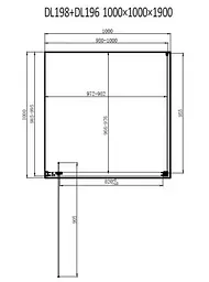 Душова кабіна Dusel DL198B+DL196B Black Matt 1000x1000x1900, Чорний матовий, Універсальна, прозрачний, Чорний матовий, 100x100 - мініатюра 2