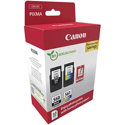 Картридж Canon PG-560/CL-561 BK+Color, + Photo Paper, Value Pack (3713C008) - мініатюра 2