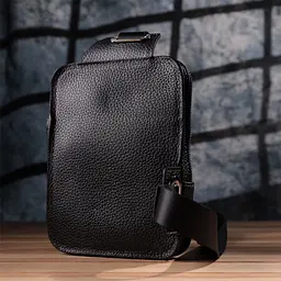 Сумка бананка Grande Pelle 22877 15,5х20,5х3,5 см Чорний - мініатюра 9