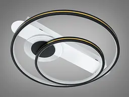 Стельова LED-люстра Diasha MX2247/2WH+BK, подвійне кільце, 64 W, Ø46 см - мініатюра 5