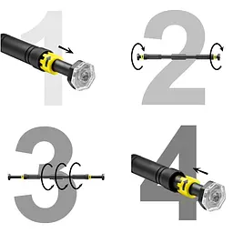 Турнік розсувний 4FIZJO 66-100 см 4FJ0601 (P-5907739314765) - мініатюра 2