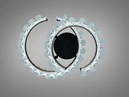 Сучасна стельова LED люстра для спальні Diasha 2511/500+400CG золото 80W з пультом 14 м2 - мініатюра 3