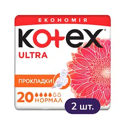 Гігієнічні прокладки Kotex Ultra Dry Normal Duo 40 шт. (2 п. x 20 шт.)