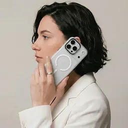 Чехол Apple iPhone 17 Pro, Unit MagSafe, белый, прозрачный, MagSafe, противоударный, магнитный, панель-накладка с поддержкой MagSafe, с поддержкой беспроводной зарядки, TPU+PC, защита всего корпуса, ударопрочный, ArmorStandart (ARM90587) - мініатюра 6
