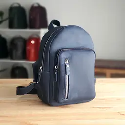 Шкіряний жіночий рюкзак GS синій (Р002 син) 90 - мініатюра 2