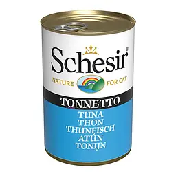 Вологий корм для котів Schesir Tuna Шезір тунець в желе натуральні консерви банка 140 г (270016)
