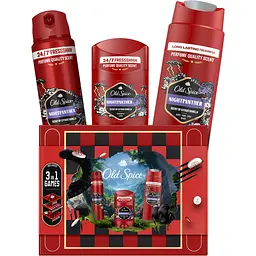 Подарунковий набір Old Spice Gamebox Night Panther: аерозольний дезодорант 150 мл + дезодорант-стік 50 мл + гель для душу 3-в-1, 250 мл + гра 3-в-1