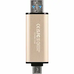 USB флеш накопичувач Transcend 128GB JetFlash 930 Gold-Black USB 3.2/Type-C (TS128GJF930C) - мініатюра 7