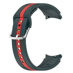 Браслет D2 для Samsung Galaxy Watch 6 - темно-зелено-червоний ширина кріплення 20мм силікон Watchbands (W17-2WB534554354) - мініатюра 3