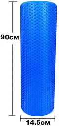 Масажний ролик EasyFit Foam Roller 90 см Синій (EF-2034-BL) - мініатюра 4