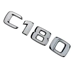 Емблема напис C180 для Mercedes (Хром) 135х26 мм (на скотчі) A2028171215