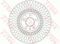 Диск гальмівний вентильований Audi A6 C7, A7, A8 D4 09-19р TRW (DF6216) - мініатюра 5