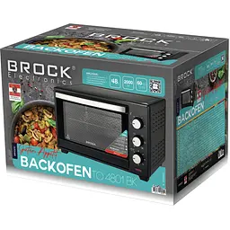 Електрична піч BROCK TO 4801 BK 2000Вт/ 48л/ механічне керування/чорна - мініатюра 2