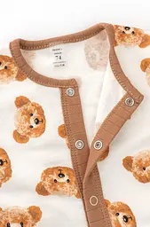 Комбінезон дитячий на манжетах Cute Bears двонитка з начосом - мініатюра 2