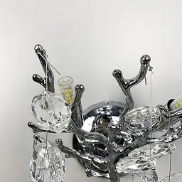 Вишукане срібне бра DIAMINA з кришталевим камінням Арт. W33007/2 S CH Line F - мініатюра 5