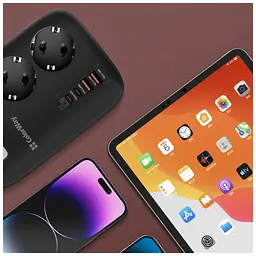 Мережевий фільтр живлення ColorWay CW-CHE34PDB 3 роз/4USB GaN3 Pro (CW-CHE34PDB) - мініатюра 12
