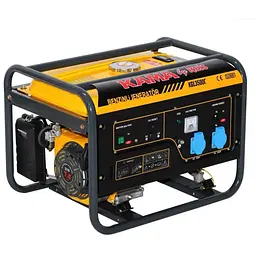 Генератор бензиновий KGL3500C, 1-фазний 230V, 50Hz, 3.5kVA/2.8kW, бак 15 л, витрата 1.3 л/год, пуск: ручний, 590х433х430 мм, 39 кг