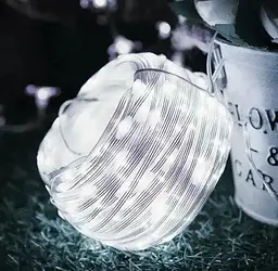 Вулична світлодіодна гірлянда стрічка 200 LED USB з пультом дистанційного керування великі краплі - мініатюра 2
