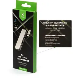 Концентратор Vinga Type-C to 4K HDMI+2*USB3.0+PD+USB-C 3.1 Gen1 aluminum (VCPHTC5AL) - мініатюра 4