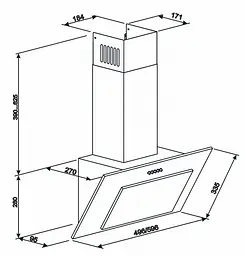 Витяжка Eleyus Vertical 470 60 BL (6512539) - мініатюра 7