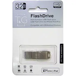Флеш-накопичувач USB OTG T&G TG-31 з подвійним роз'ємом Lightning і Android 256 ГБ метал (37693-01_1035) - мініатюра 2