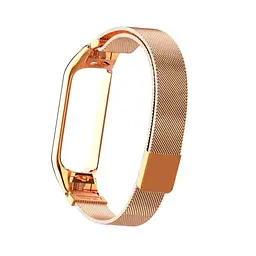 Ремінець для фітнес-браслета Boorui для Xiaomi Mi Band 7 міланська петля рожеве золото - мініатюра 3