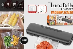 Вакууматор LumaBella LB-63027 10 пакетів та шланг для контейнерів 100 вт Чорний - мініатюра 2
