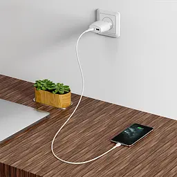 Зарядний адаптер із кабелем HOCO Lightning Cable Max energy C78A 2 порти білий комплект - мініатюра 4