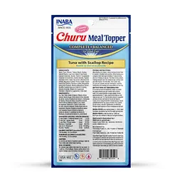 Ласощі Inaba Churu Meal Topper для котів, кремовий мус в стіках, з тунцем та морським гребінцем 4x14 г - мініатюра 2