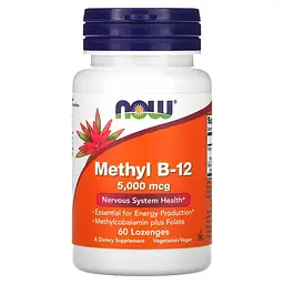 Фолієва Кислота та Вітамін В12 Methyl B-12 5000мкг - 60 льодяників