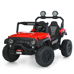 Електромобіль джип 24V 4x45W 2x12V7Ah EVA шкіра MP3/USB/TF/Bluetooth червоний (M 6206EBLR-3 24V)