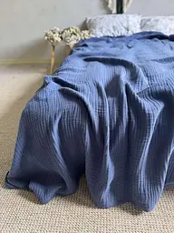 Покривало Zeintex Heaven муслінове бавовняне синє 240х320 см