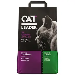 Cat Leader Classic 2xOdour Attack Fresh 5 кг подвійна свіжість супер вбираючий наповнювач в котячий туалет