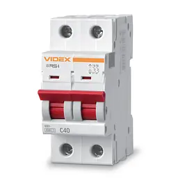 Автоматичний вимикач RS4 2п 40А С 4,5кА VIDEX RESIST VIDEX (26519-000) - мініатюра 1