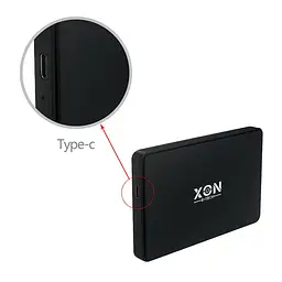 Зовнішня кишеня XON MemoryCase для 2.5" SATA HDD/SSD USB 3.1 Type-C Чорна (XHC2C13S21PB 6617) - мініатюра 4