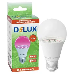 Лампочка Delux GROW BL 60N 11 Вт 230В E27 (90023253) - мініатюра 4