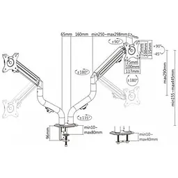Кронштейн Gembird для 2-ох моніторів 17"-32" MA-DA2-02 - мініатюра 3