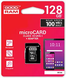 Карта пам'яті Goodram 128 GB microSDXC class 10 UHS-I + SD Adapter M1AA-1280R12 - мініатюра 3