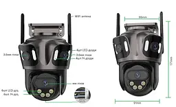Вулична WiFi камера Besder 85 9Мп 3 об'єктиви Zoom 6-кратний IcSee - мініатюра 3