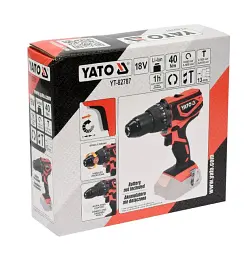 Дриль-шурупокрут ударний акумуляторний YATO 18 В без акумулятора (YT-82787) - мініатюра 3