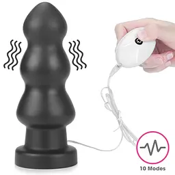 Анальна пробка LoveToy King Sized Vibrating Anal Rigger 20 см (чорний) - мініатюра 10